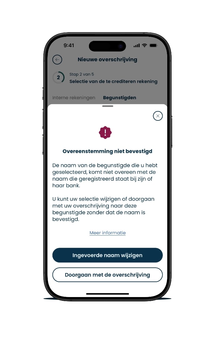 Afbeelding niet-bevestigde correspondentie